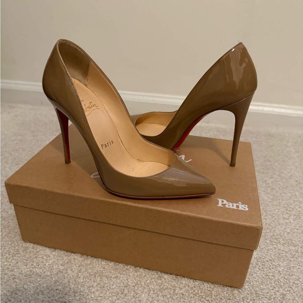 Christian Louboutin Glossy Brown Heels